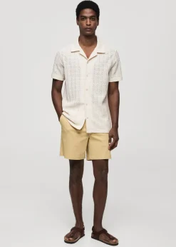 MANGO Koszule|Koszulki Polo*Koszula z szydełkowej dzianiny