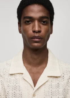 MANGO Koszule|Koszulki Polo*Koszula z szydełkowej dzianiny