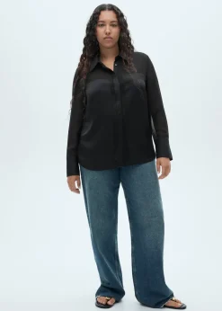 MANGO Koszule I Bluzki*Koszula z szyfonu z satynowymi wstawkami