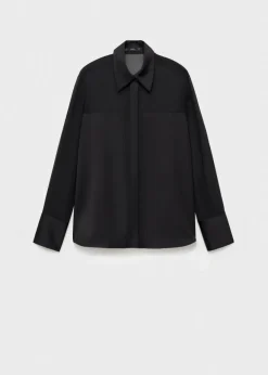 MANGO Koszule I Bluzki*Koszula z szyfonu z satynowymi wstawkami