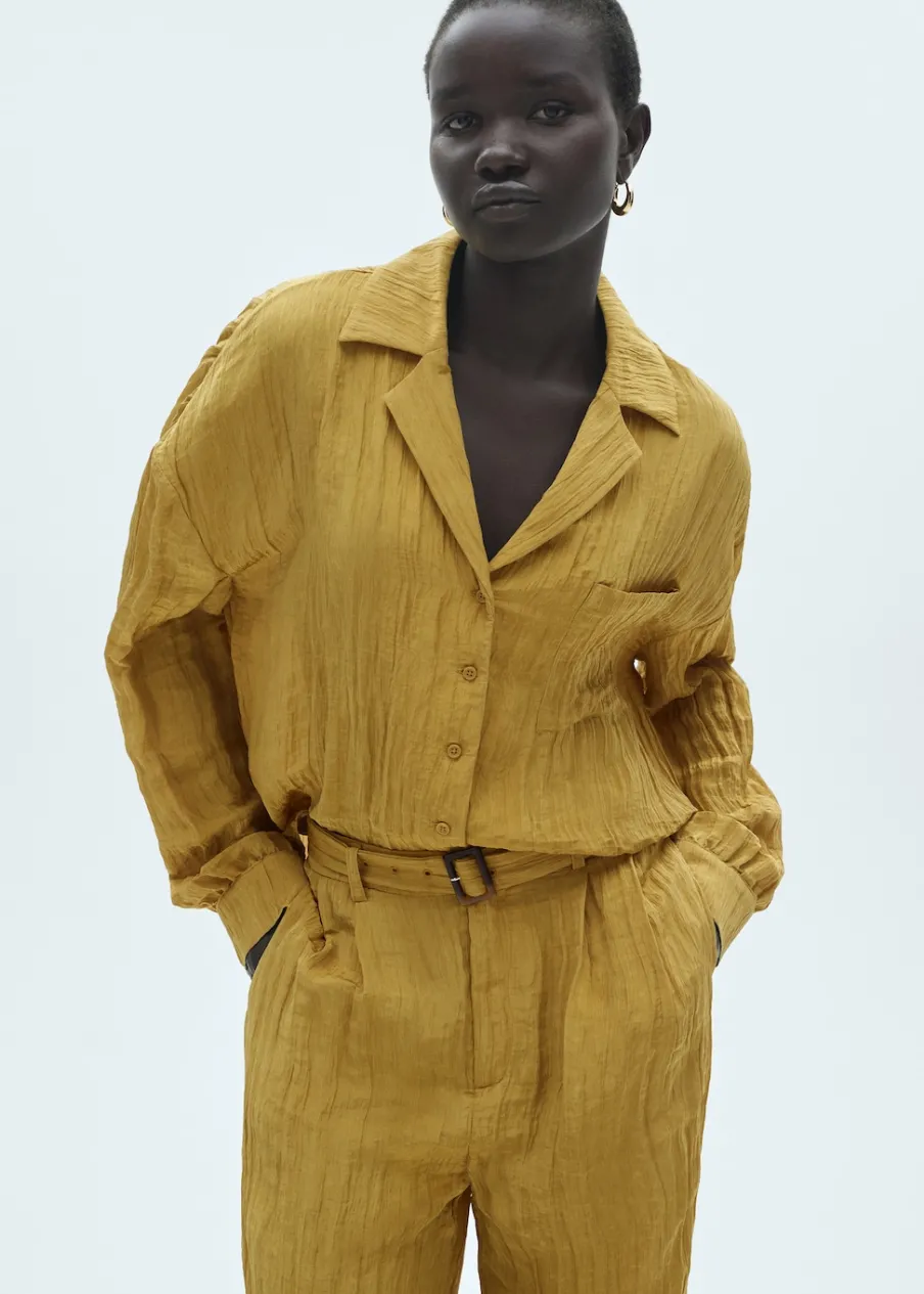 MANGO Koszule I Bluzki*Koszula z teksturą i kieszenią