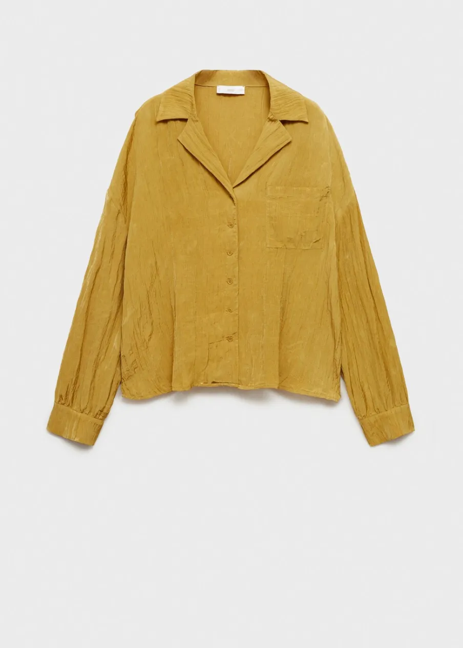 MANGO Koszule I Bluzki*Koszula z teksturą i kieszenią