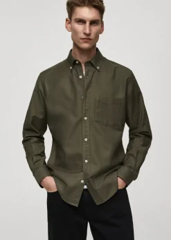 MANGO Koszule*Koszula z tkaniny oxford z 100% bawełny