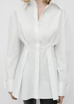 MANGO Koszule I Bluzki*Koszula z zakładkami 100% bawełna