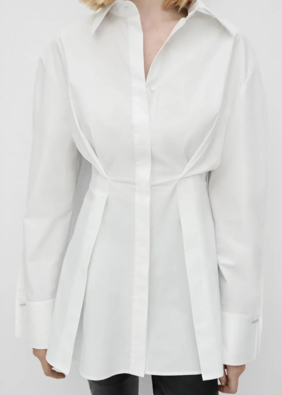 MANGO Koszule I Bluzki*Koszula z zakładkami 100% bawełna