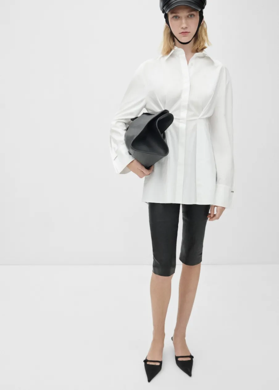 MANGO Koszule I Bluzki*Koszula z zakładkami 100% bawełna