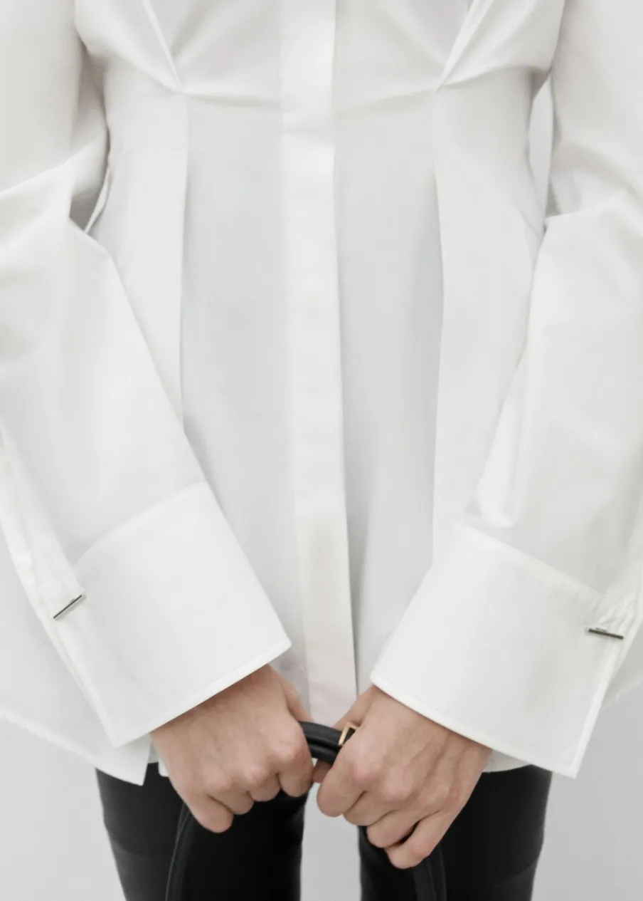 MANGO Koszule I Bluzki*Koszula z zakładkami 100% bawełna