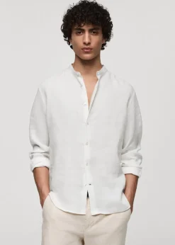 MANGO Koszule*Koszula ze stójką z lnu 100%