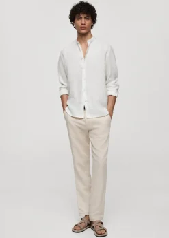 MANGO Koszule*Koszula ze stójką z lnu 100%