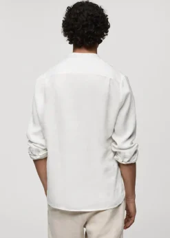 MANGO Koszule*Koszula ze stójką z lnu 100%