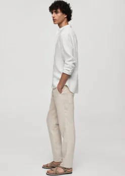 MANGO Koszule*Koszula ze stójką z lnu 100%