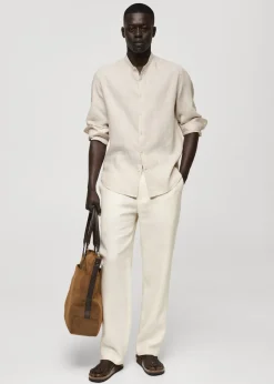 MANGO Koszule*Koszula ze stójką z lnu 100%