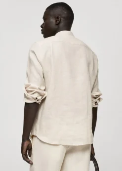 MANGO Koszule*Koszula ze stójką z lnu 100%