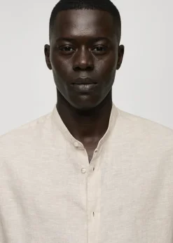 MANGO Koszule*Koszula ze stójką z lnu 100%