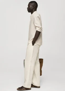 MANGO Koszule*Koszula ze stójką z lnu 100%