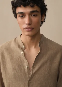 MANGO Koszule*Koszula ze stójką z lnu 100%