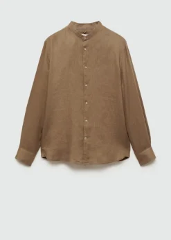 MANGO Koszule*Koszula ze stójką z lnu 100%