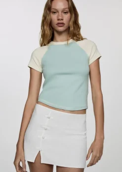 MANGO Koszulki*Koszulka bawełniana dwukolorowa