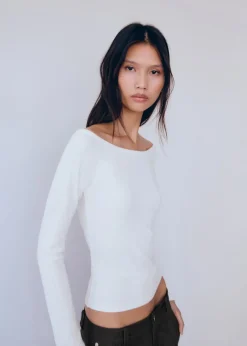 MANGO Koszulki*Koszulka bawełniana z dekoltem w łódkę