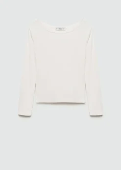 MANGO Koszulki*Koszulka bawełniana z dekoltem w łódkę