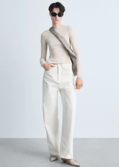 MANGO Koszulki*Koszulka bawełniana z dekoltem w łódkę