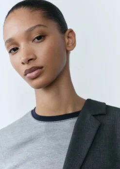 MANGO Koszulki*Koszulka bawełniana z kontrastowymi wstawkami