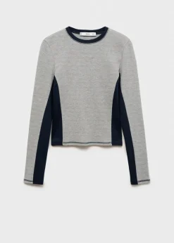 MANGO Koszulki*Koszulka bawełniana z kontrastowymi wstawkami