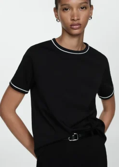 MANGO Koszulki*Koszulka bawełniana z kontrastowym wykończeniem