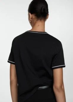 MANGO Koszulki*Koszulka bawełniana z kontrastowym wykończeniem