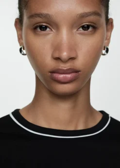 MANGO Koszulki*Koszulka bawełniana z kontrastowym wykończeniem