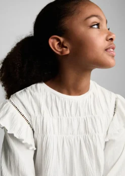 Dzieci MANGO Koszulki I Topy*Koszulka bawełniana z marszczeniem