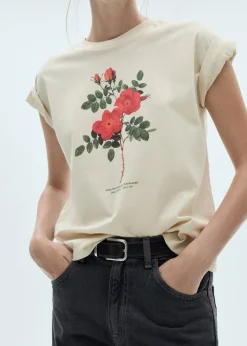 MANGO Koszulki*Koszulka bawełniana z nadrukiem w kwiaty