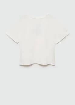 Dzieci MANGO Koszulki I Topy*Koszulka bawełniana z nadrukiem ananasa i wypukłym motywem