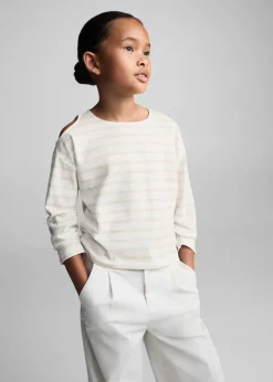 Dzieci MANGO Koszulki I Topy*Koszulka bawełniana z wycięciami na ramionach