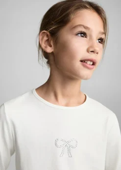 Dzieci MANGO Koszulki I Topy*Koszulka bawełniana ze strasem