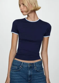 MANGO Koszulki*Koszulka kontrastowa lamówka