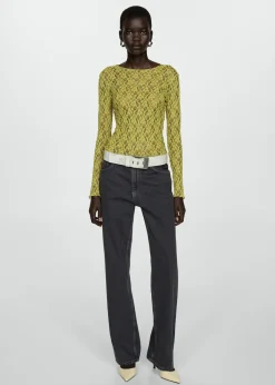 MANGO Koszulki*Koszulka koronkowa z okrągłym dekoltem