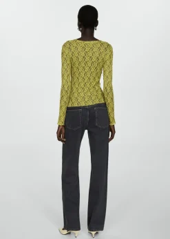 MANGO Koszulki*Koszulka koronkowa z okrągłym dekoltem