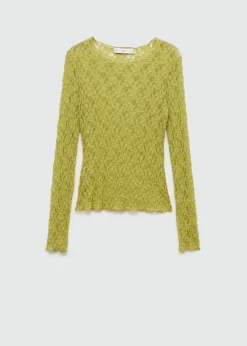 MANGO Koszulki*Koszulka koronkowa z okrągłym dekoltem