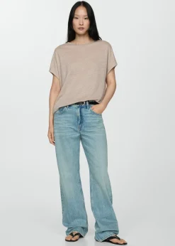 MANGO Koszulki*Koszulka lniana z krótkimi rękawami