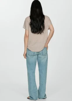 MANGO Koszulki*Koszulka lniana z krótkimi rękawami