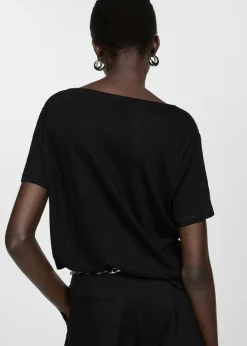 MANGO Koszulki*Koszulka lniana z krótkimi rękawami