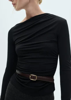 MANGO Koszulki*Koszulka o asymetrycznym kroju z marszczeniem