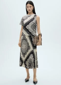 MANGO Koszulki*Koszulka o asymetrycznym kroju ze wzorem paisley