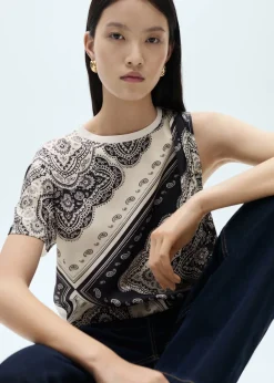 MANGO Koszulki*Koszulka o asymetrycznym kroju ze wzorem paisley