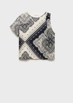 MANGO Koszulki*Koszulka o asymetrycznym kroju ze wzorem paisley