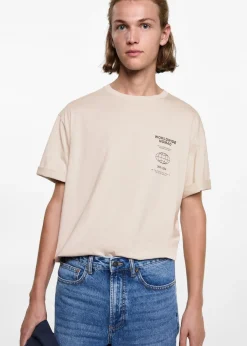 MANGO Koszulki*Koszulka oversize ze wzorem