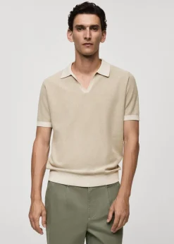 MANGO Kardigany I Swetry|Koszulki Polo*Koszulka polo kontrastowe lamówki