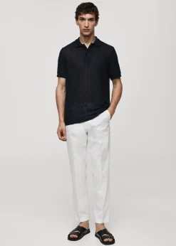 MANGO Kardigany I Swetry|Koszulki Polo*Koszulka polo regular fit z ażurowej dzianiny