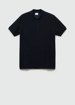 MANGO Kardigany I Swetry|Koszulki Polo*Koszulka polo regular fit z ażurowej dzianiny